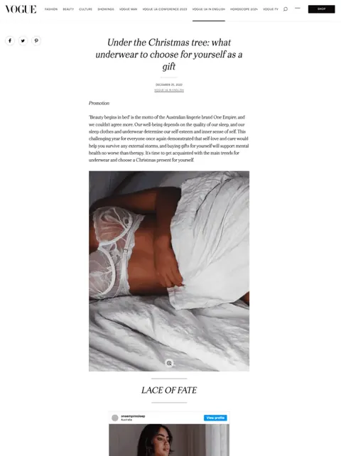 Client feature published on Vogue
